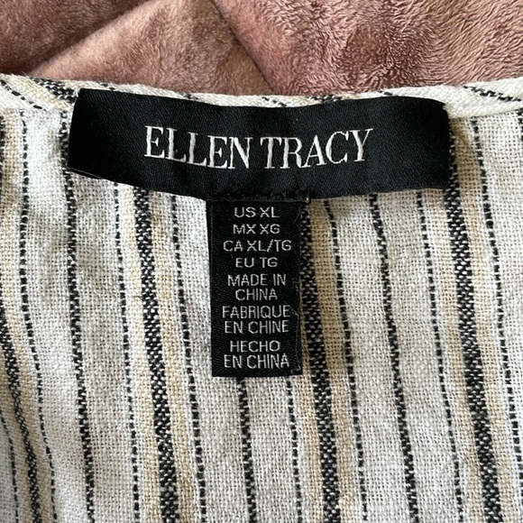 Ellen Tracy Linen Blend Top, XL - Picture 4 of 5